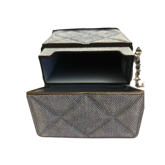 Tory Burch FLEMING Flap PHONE CROSSBODY Quilted Denim SUEDE New RET. $440 - Picture 3 of 5